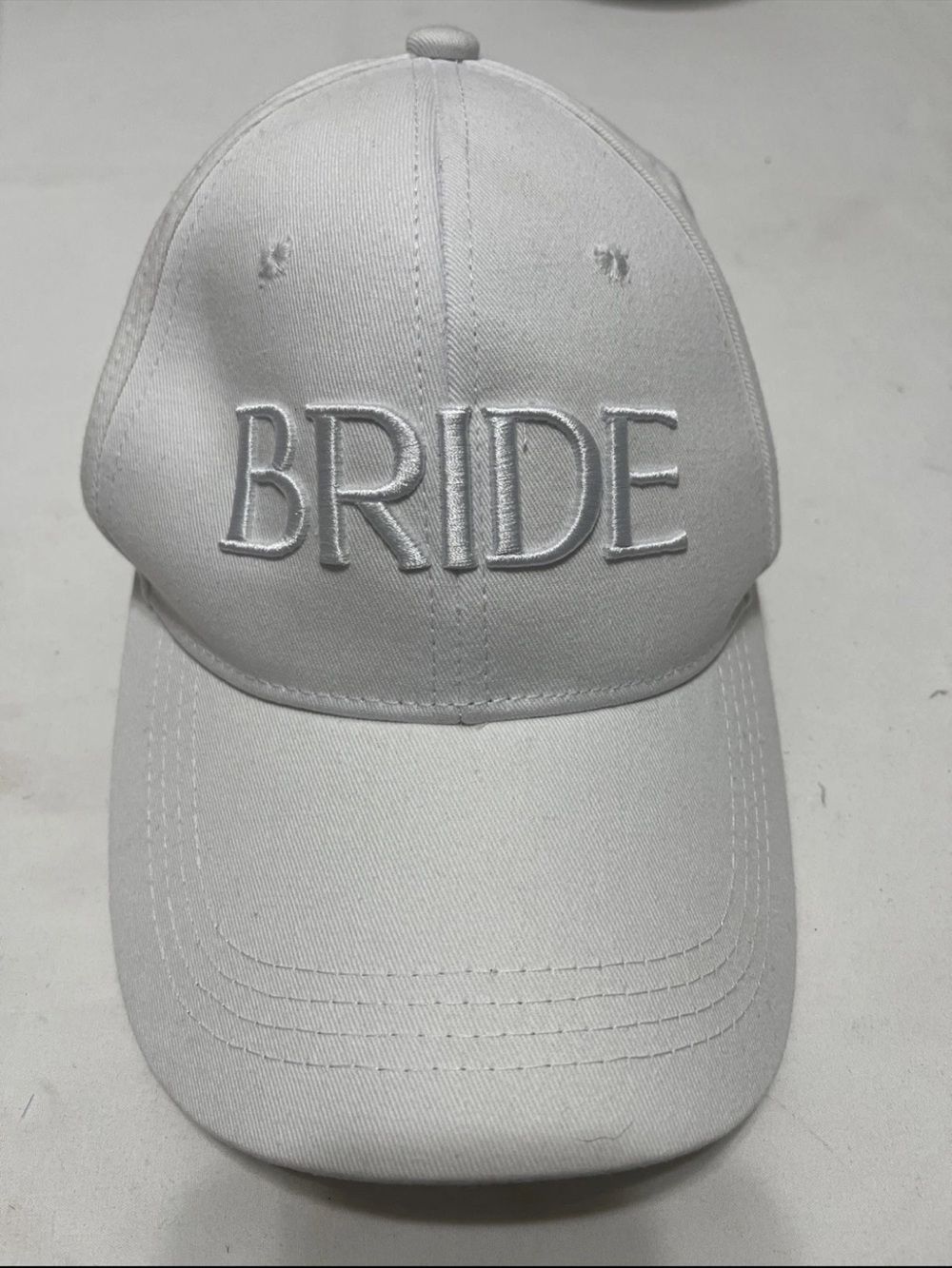 Source Unknown White BRIDE Embroidered Baseball Cap